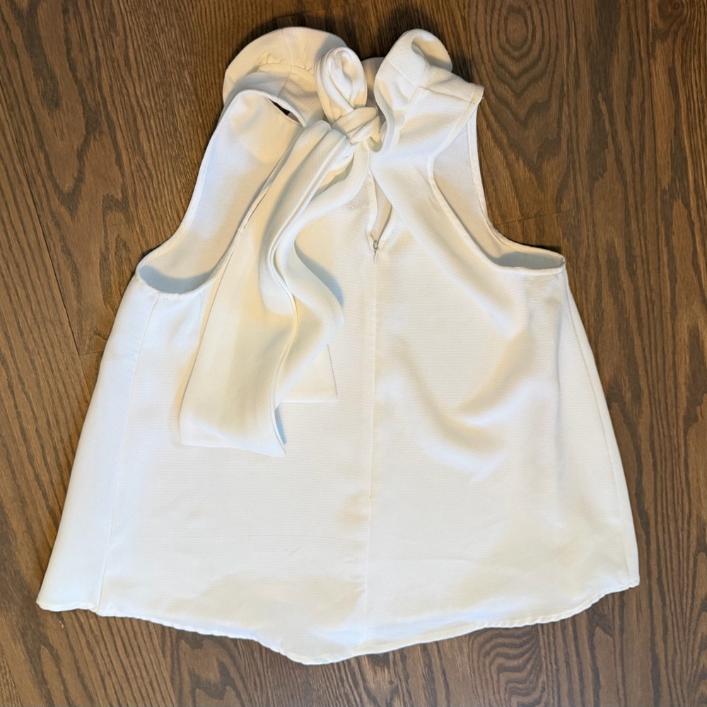 Tuckernuck White Ruffle-Neck Sleeveless Blouse - Picture 5 of 7